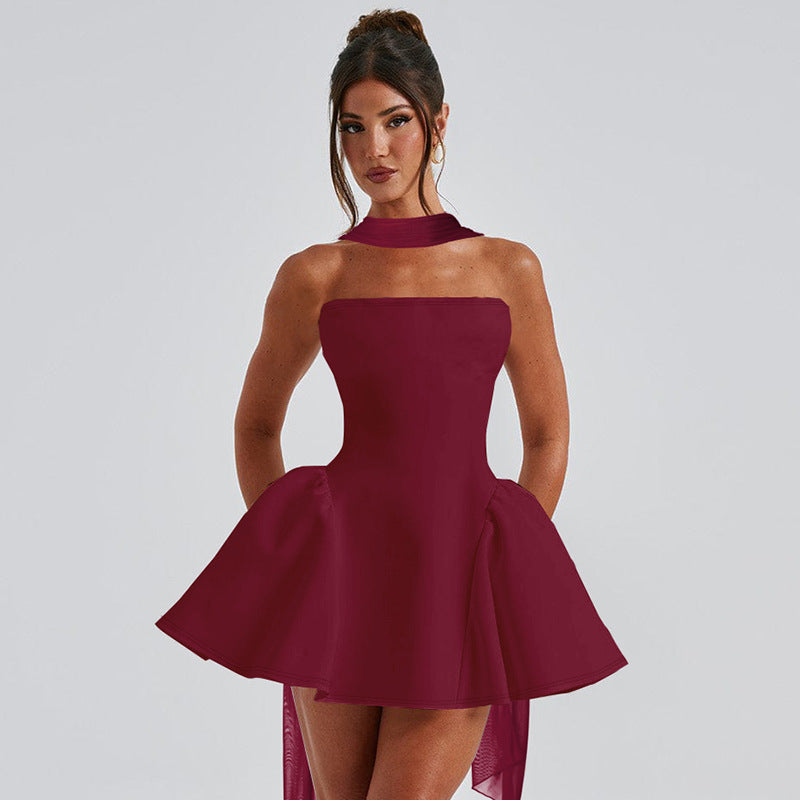 Vestido Tubo Mujer Top Bandeau - Cremallera Espalda