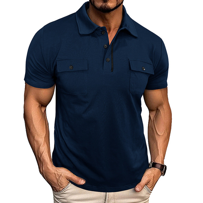 Polo Hombre Manga Corta con Bolsillo - Verano