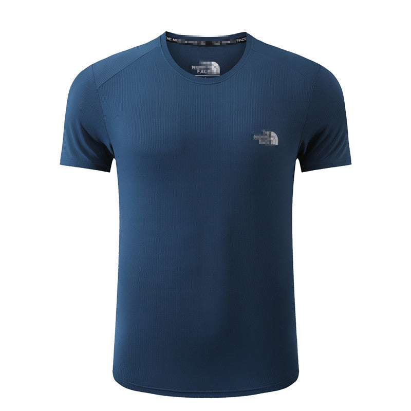 Deportes de montañismo de verano masculino, ropa de secado rápido para senderismo al aire libre, camisetas de manga corta con cuello redondo, camisetas de fitness para interiores.