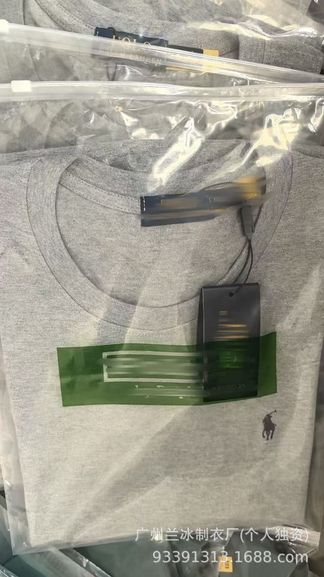 Comercio exterior Paul T-shirt LF Logo de pony bordado de cuello redondo para mujer de manga corta de algodón puro y media manga para hombres, sudadera base versátil tendencia