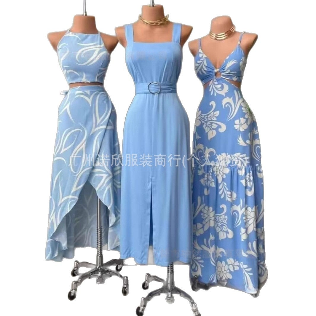 Comercio exterior, exportación, moda mayorista para damas visten con trece líneas de fuentes