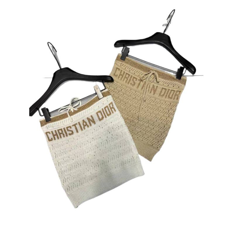 Damen-Top mit Lochmuster | Weiß und Khaki