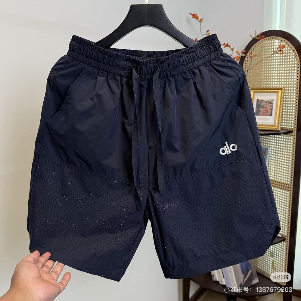 Pantalones Cortos Deportivos Seda Hielo Bordados Hombre | Secado Rápido