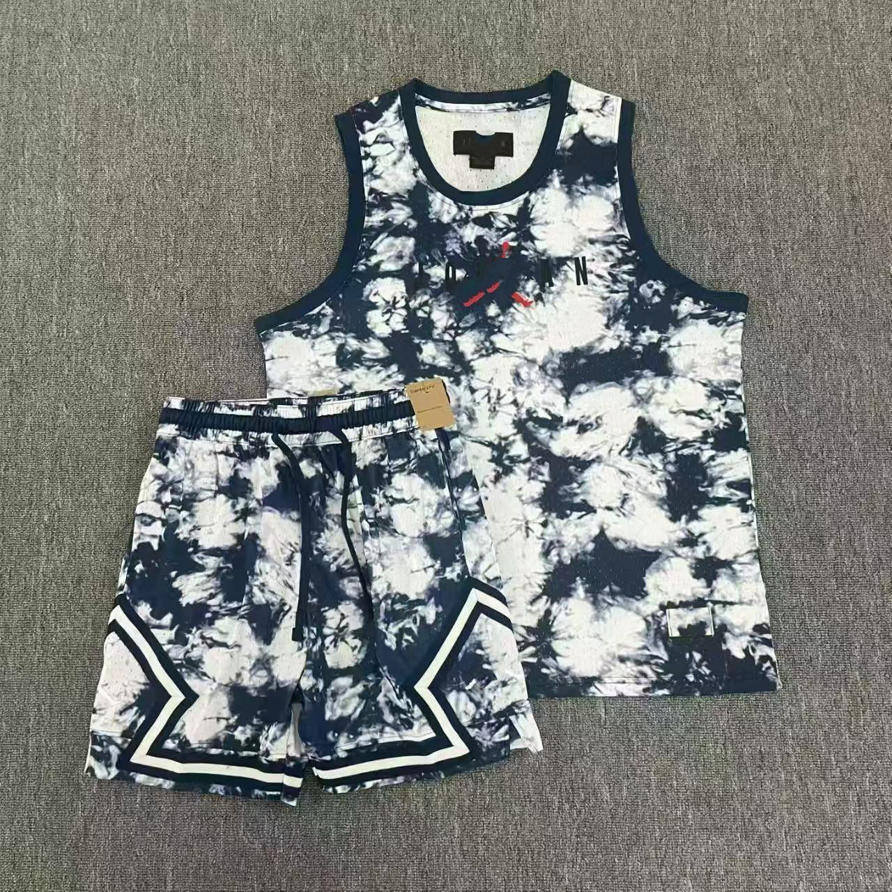Nuevo chaleco deportivo de baloncesto Flying Man con pantalones cortos, chaleco deportivo casual de correr de secado rápido, transpirable y holgado
