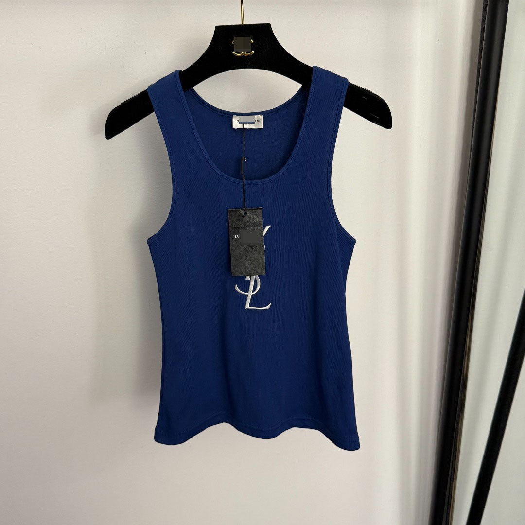 Top donna ricamato YSL | Cotone leggero
