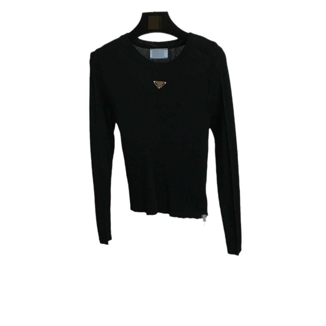 Strick-T-Shirt P | Buchstaben auf der Brust