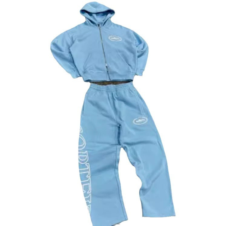Mix Tracksuit Set Loose Printed Sweatshirt