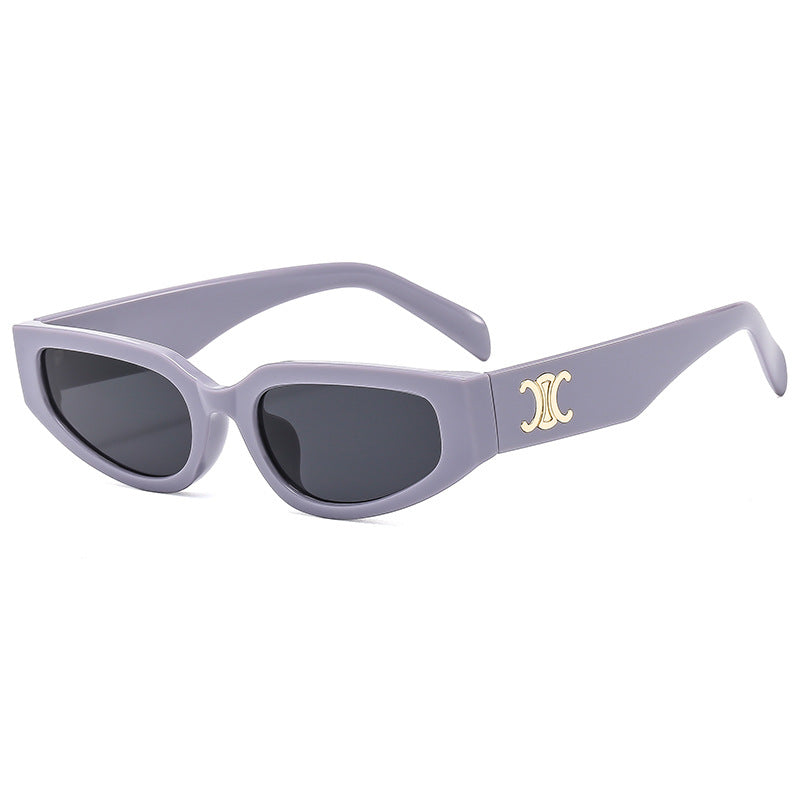 2025 Nueva gafas de sol de montura pequeña de alta gama de INS Fashion para mujer, gafas de sol de moda de ojo de gato para hombres, ventas directas transfronterizas desde Europa y América