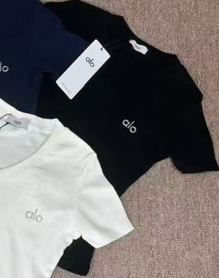 Nueva camiseta de manga corta de cuello de algodón y melocotón de Bamboo Joint para mujer 2026 camiseta slim slim de verano Top High Edition