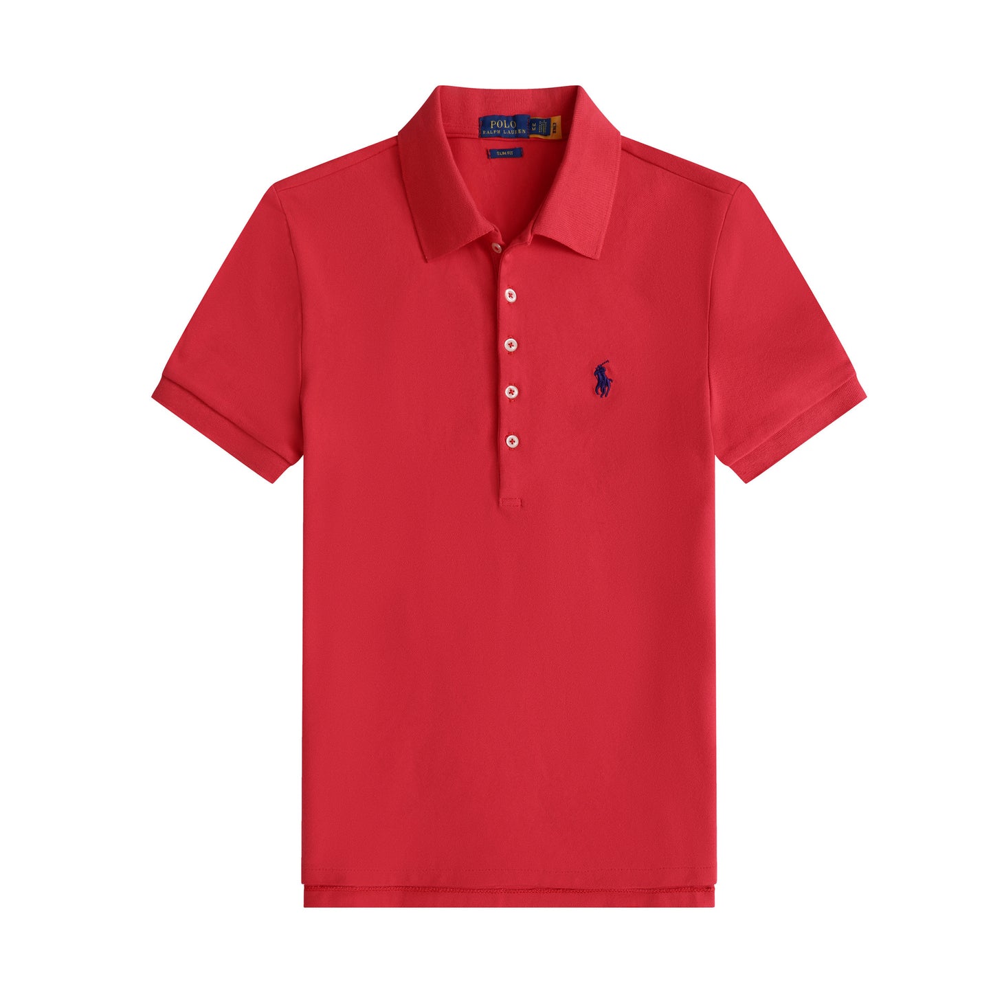 Logo de Summer Little Horse 2026: Polo de manga corta para mujer, camisa Paul de mujer de cinco botones ajustada, camiseta de algodón puro con cuello abatible