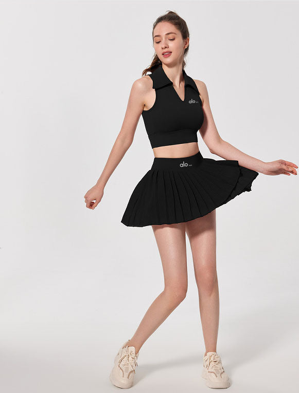 Impresionante conjunto deportivo de tenis de ALOSCO, mono fino de bádminton de verano para mujer, falda corta de yoga, chaleco de fitness de secado rápido