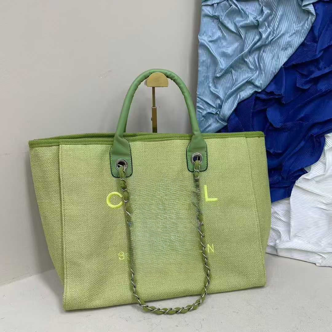 Women's Embroidered Linen Beach Bag | Elegant Large Capacity Summer Shoulder Tote | No Box