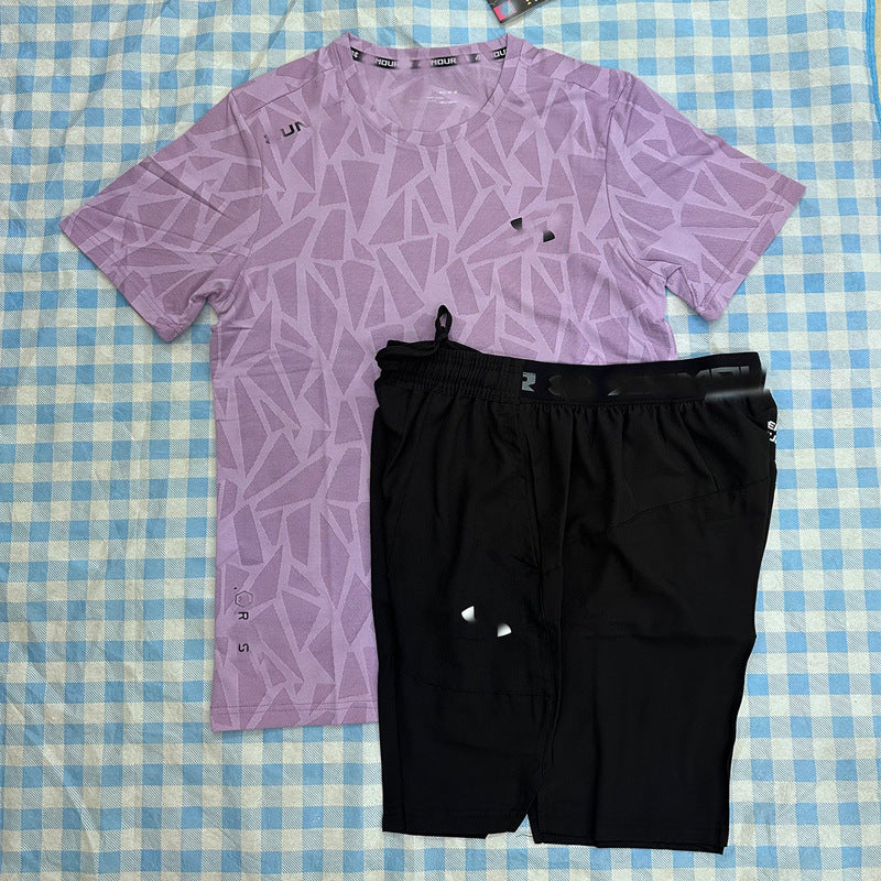 Men's Casual Short Sleeve Set Under | Breathable Sports T-shirt