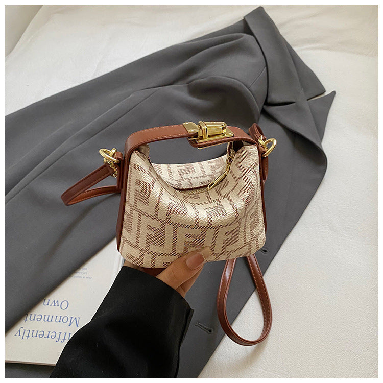 2025 Otoño Nuevo Nicho Bolso de Mano de Color Liso Alta Estética Casual Mono de Cuero Suave de Hombro Bandolera Bolso Pequeño Cuadrado