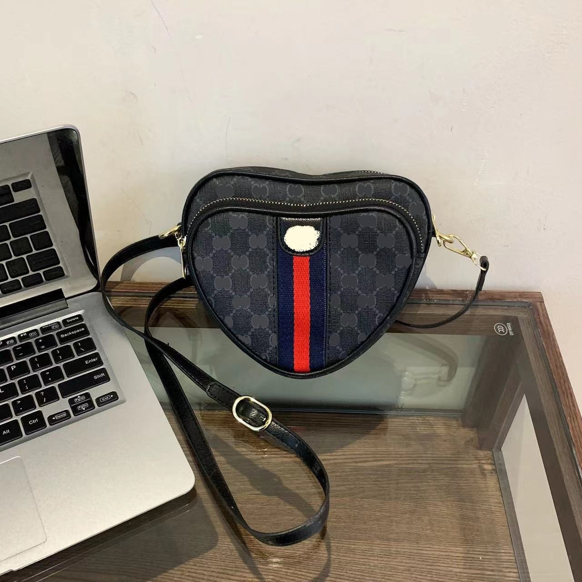 Borsa a tracolla a cuore set 2 pezzi donna | Senza scatola