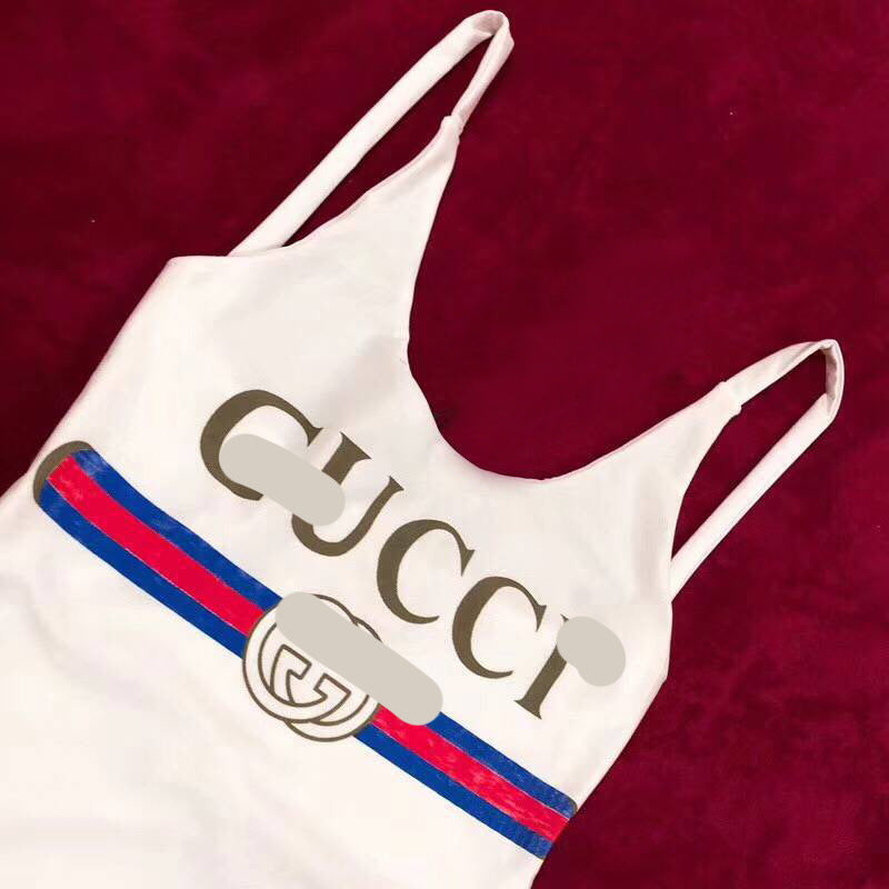 Nuevos bañadores transfronterizos, ropa deportiva sexy de una pieza con tirantes, bañadores con letras para mujer populares en Europa y América