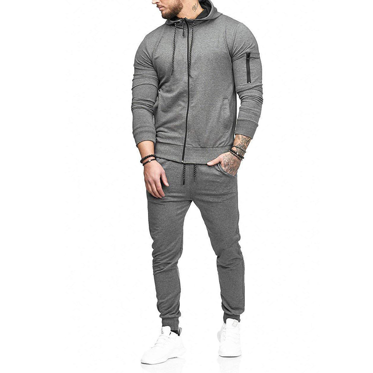 Amazon Topo Invierno Camiseta deportiva deportiva Slim Cardigan con cremallera Brazo de Moda a rayas de Amazon Conjunto de Tendencias para Hombres