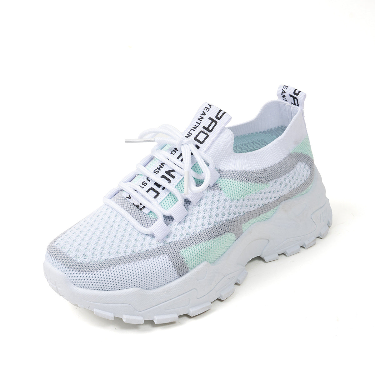 Flyknit Mesh Shoes Women's Breathable Lace-up Sneakers Walking Running Casual Shoes envio-gratis
