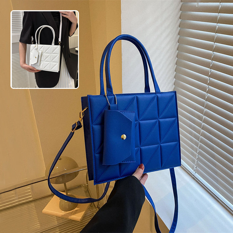 Bolso de Hombro a Cuadros con Cartera Mujer