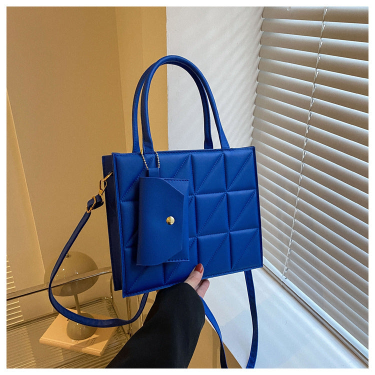 Bolso de Hombro a Cuadros con Cartera Mujer