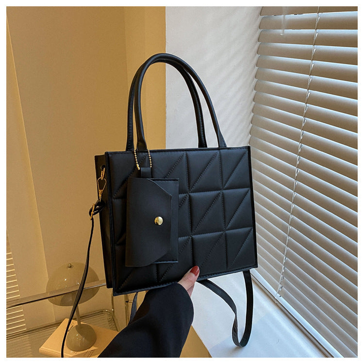 Bolso de Hombro a Cuadros con Cartera Mujer