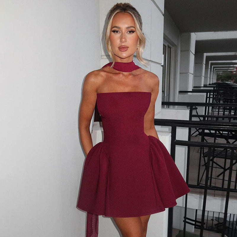 Vestido Tubo Mujer Top Bandeau - Cremallera Espalda