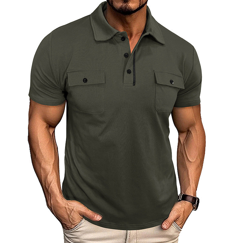 Polo Hombre Manga Corta con Bolsillo - Verano