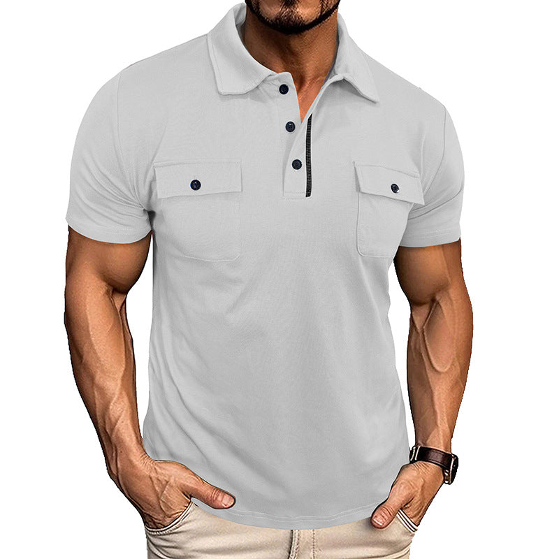 Polo Hombre Manga Corta con Bolsillo - Verano