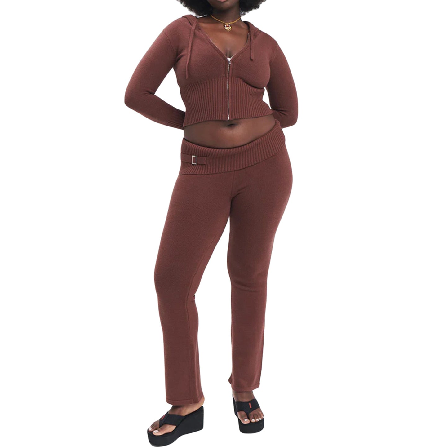 Hoodie Suit Sports Leisure Sexy Zip Long Sleeve Sweater And High Waist Long Pants Set Women's Clothing envio-gratis