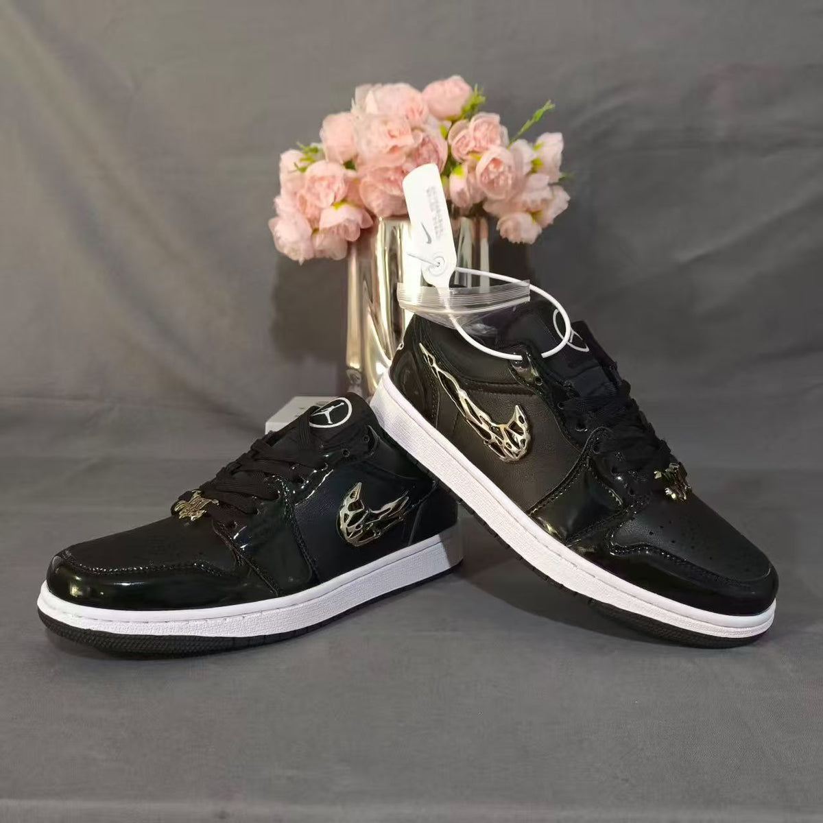 N Unisex Black and White AJ1 Sneakers | With Box