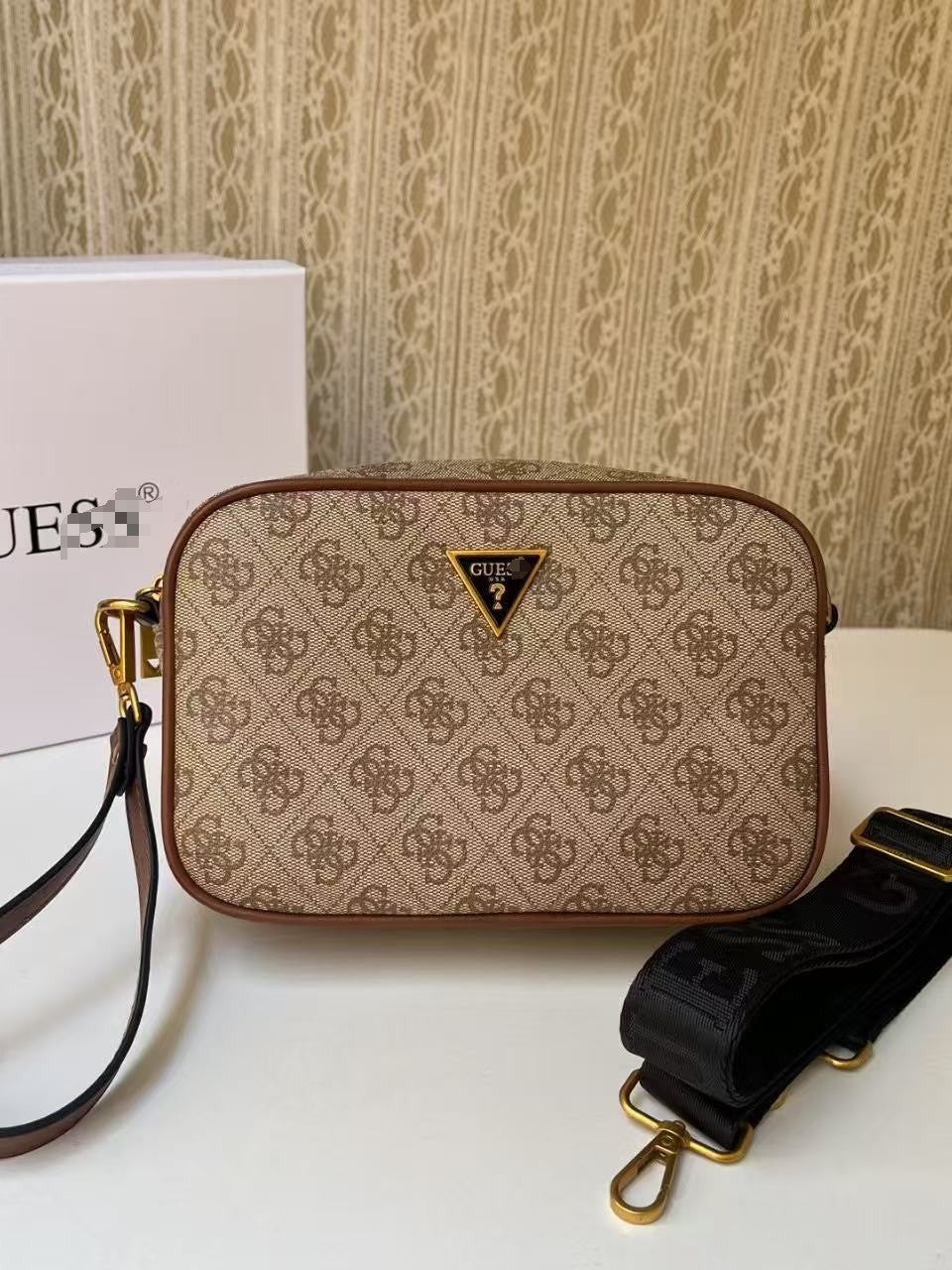 Comercio exterior, nueva moda retro europea y americana, moda retro, bolso casual sencillo, bolso de cámara en mano, bolso pequeño cuadrado estampado de bandolera para hombre