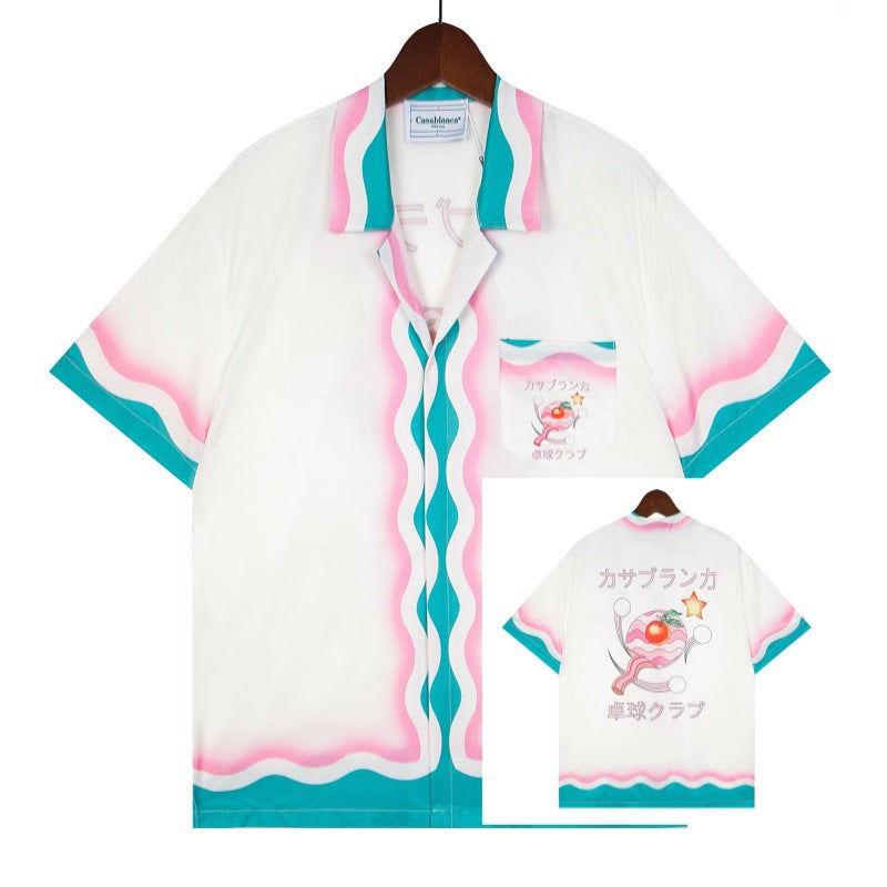Set de camiseta de manga corta con letras de un partido de fútbol CASA de primavera/verano, jersey holgado y de moda para hombres