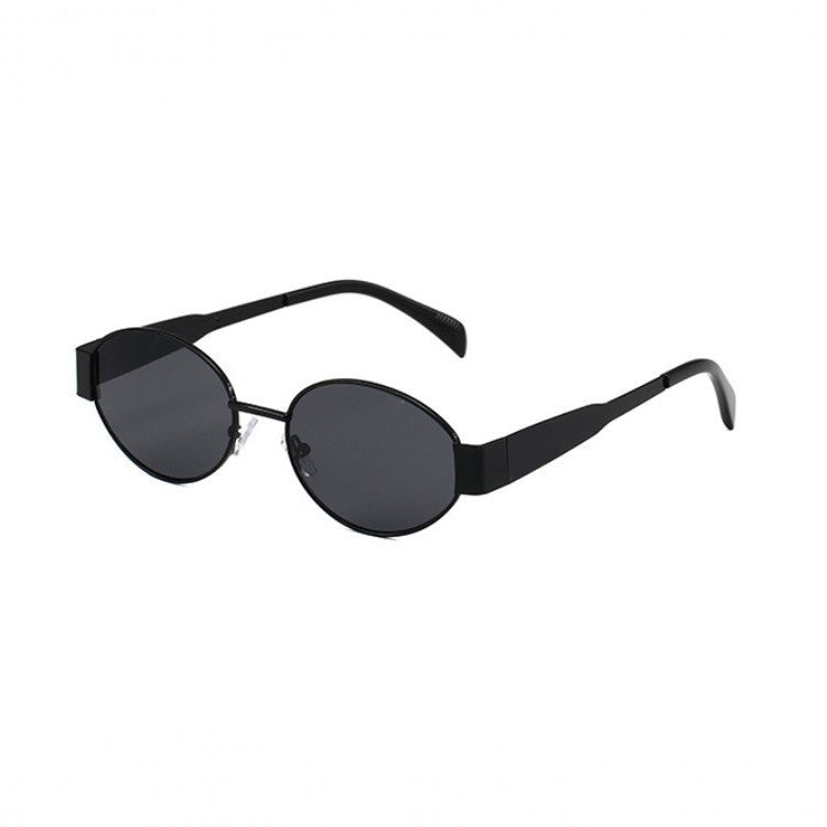 4S235 Gafas de sol de metal de moda europeas y americanas Personalidad vintage Protección UV de montura estrecha Gafas de sol para conducir al aire libre