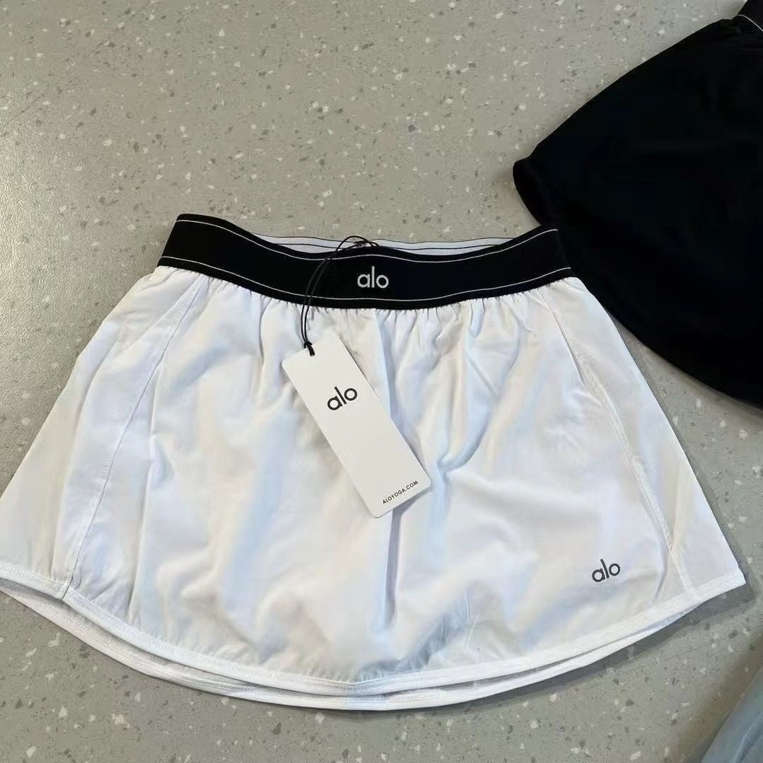 ALO Verano 2026 Nuevo vestido de moda con falda corta deportiva Fitness casual de talle alto y ajustado