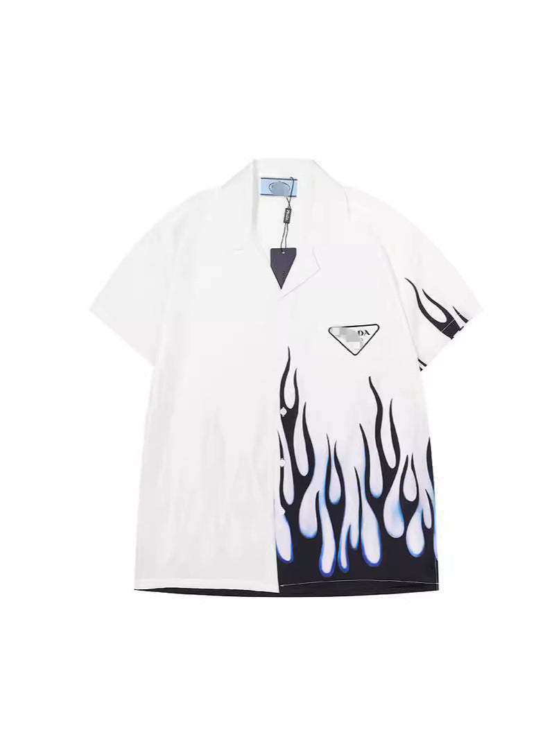 Chemise homme imprimée P | Col et boutons