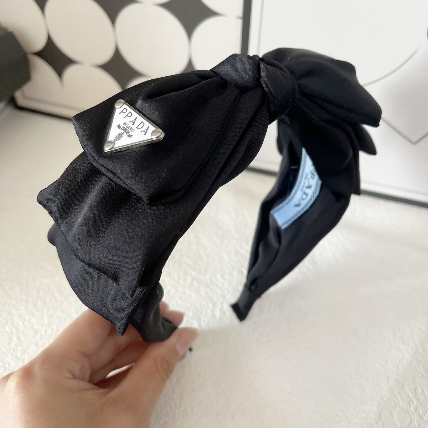 Elegante cinta de doble capa de doble capa, diadema con letras triangulares, accesorio para el cabello sencillo de tela adulta de ala ancha para mujeres