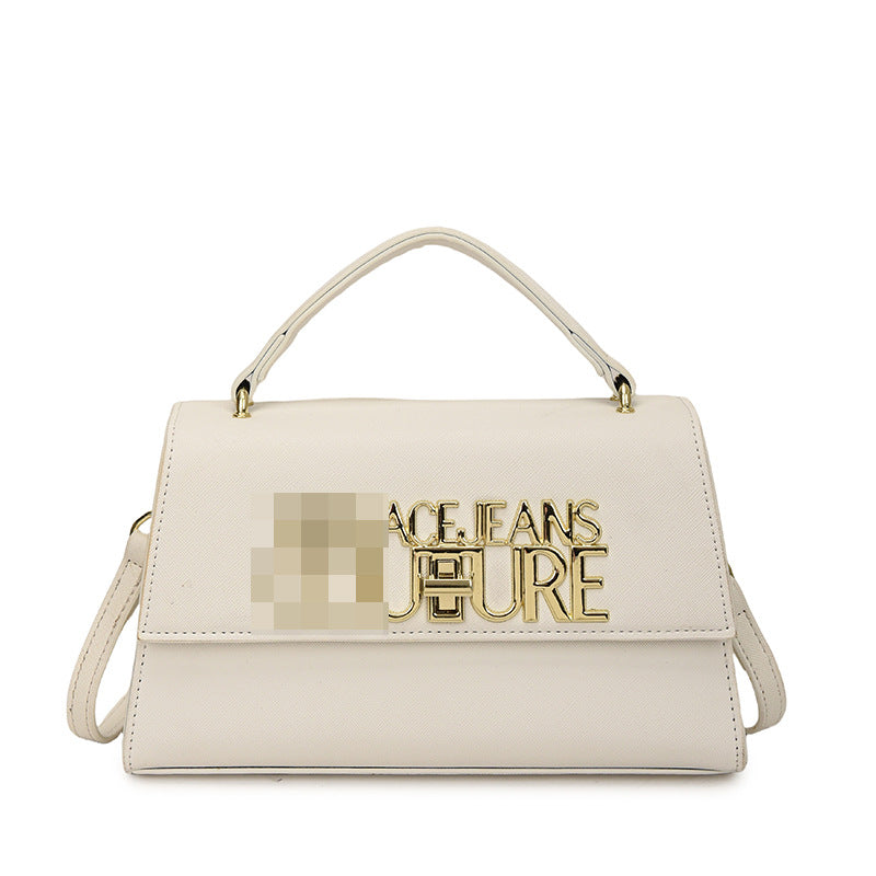Moda de moda, con textura moderna, bolso cuadrado pequeño para mujer, bolsa de hombro con cadena de gran capacidad, bolso sencillo con letras extranjeras versátil
