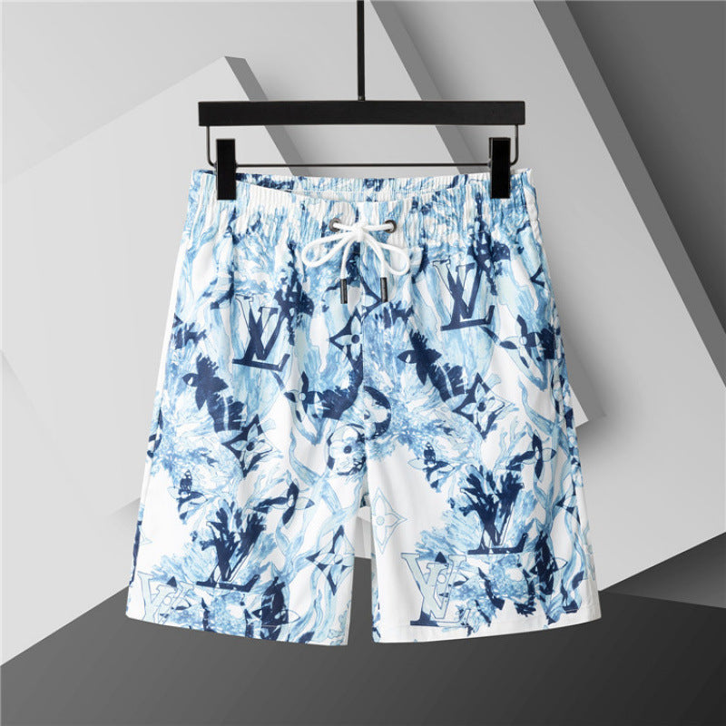 Nuevos pantalones cortos 3D transfronterizos para verano, pantalones cortos de playa de cinco puntas con cinturón, ropa masculina, unisex, versátil y transpirable, estilo británico de moda en comercio exterior