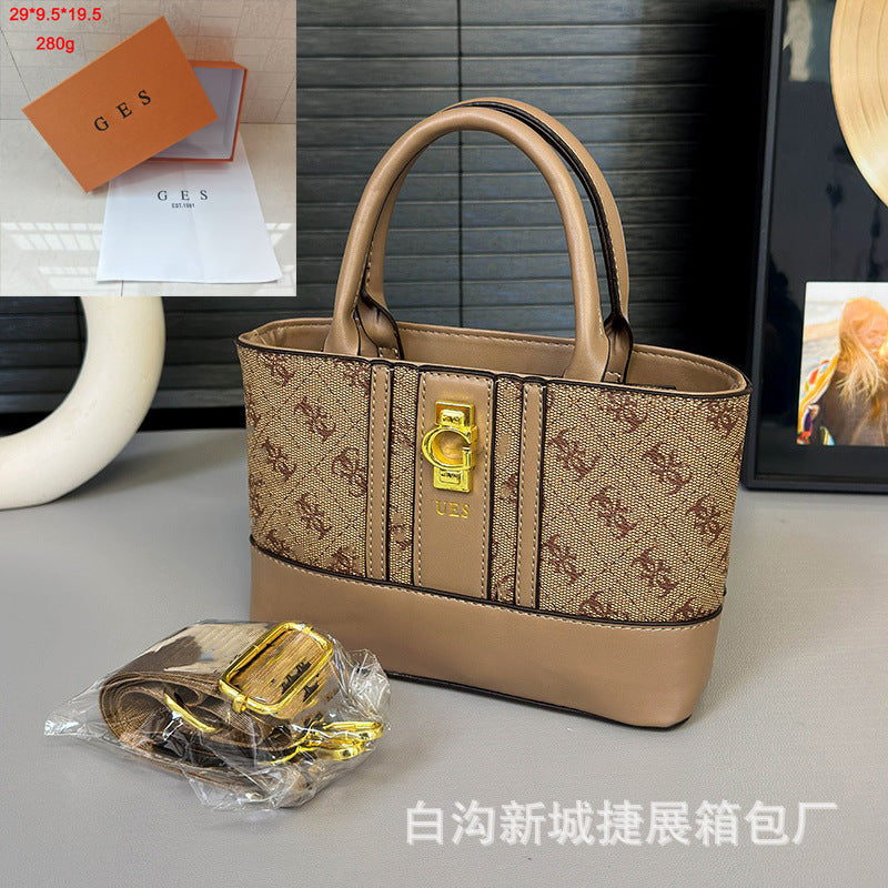 Bolso de mujer superventas impreso en Europa y Estados Unidos 2026 nuevo bolso cruzado ancho de tira cruzada de gran capacidad para mujer