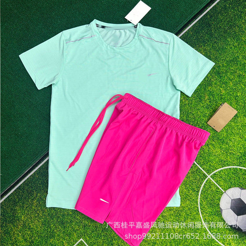 Pantalones cortos deportivos transpirables para hombre, deportes tejidos y transpirables, entrenamiento de atletismo para estudiantes, entrenamiento de atletismo, carrera, fitness, traje de secado rápido para hombres