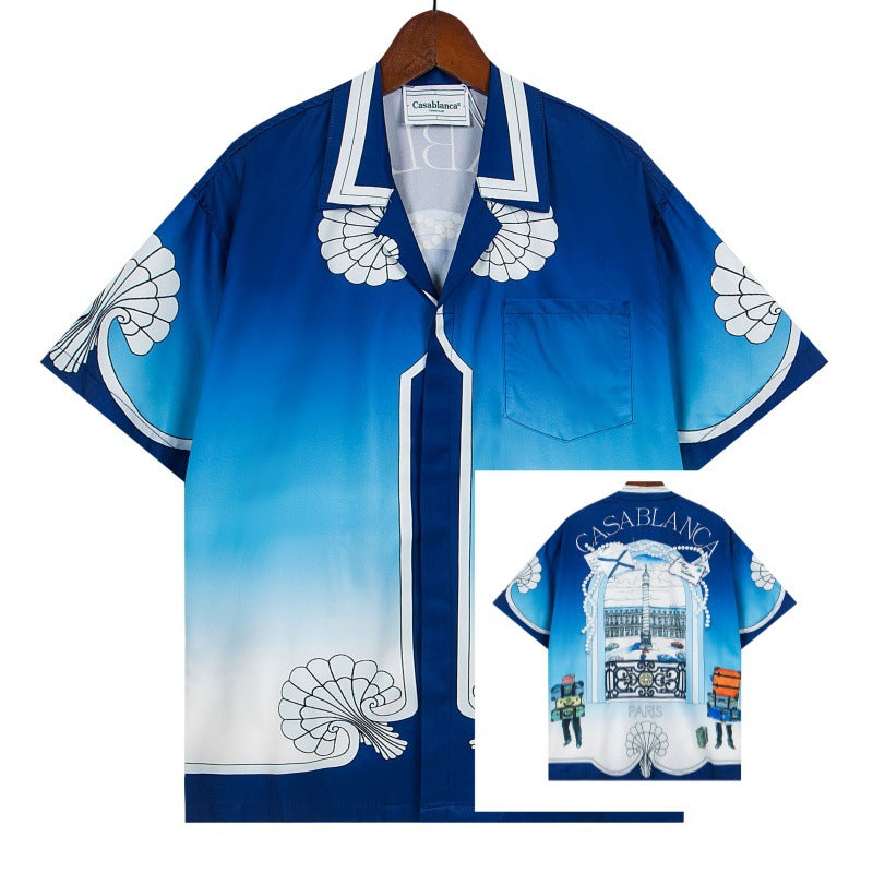 Set de camiseta de manga corta con letras de un partido de fútbol CASA de primavera/verano, jersey holgado y de moda para hombres
