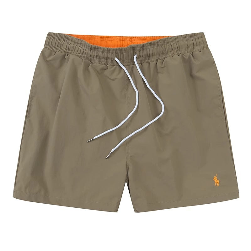 Polo de playa masculino de verano 2026 Shorts surf de tres puntas bordados con cordones Rápido Pantalones deportivos holgados Casual para casa