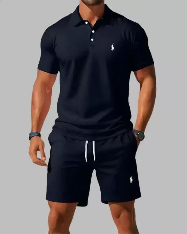 Conjunto Polo Shorts Hombre Bordado Verano Dos Piezas | LuxuryMarkt