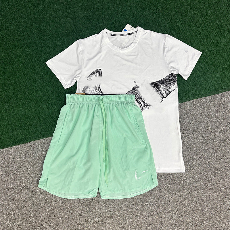 Conjunto Deportivo Manga Corta y Shorts Verano | Seda de Hielo Transpirable