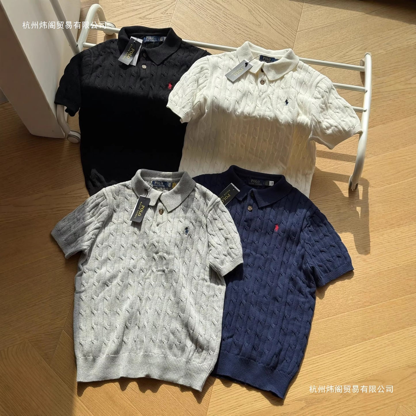 L Polo de manga corta bordado de punto trenzado y en todo rugoso para hombres y mujeres, verano, talla 48, 100, 90 piezas, 05-05-2026