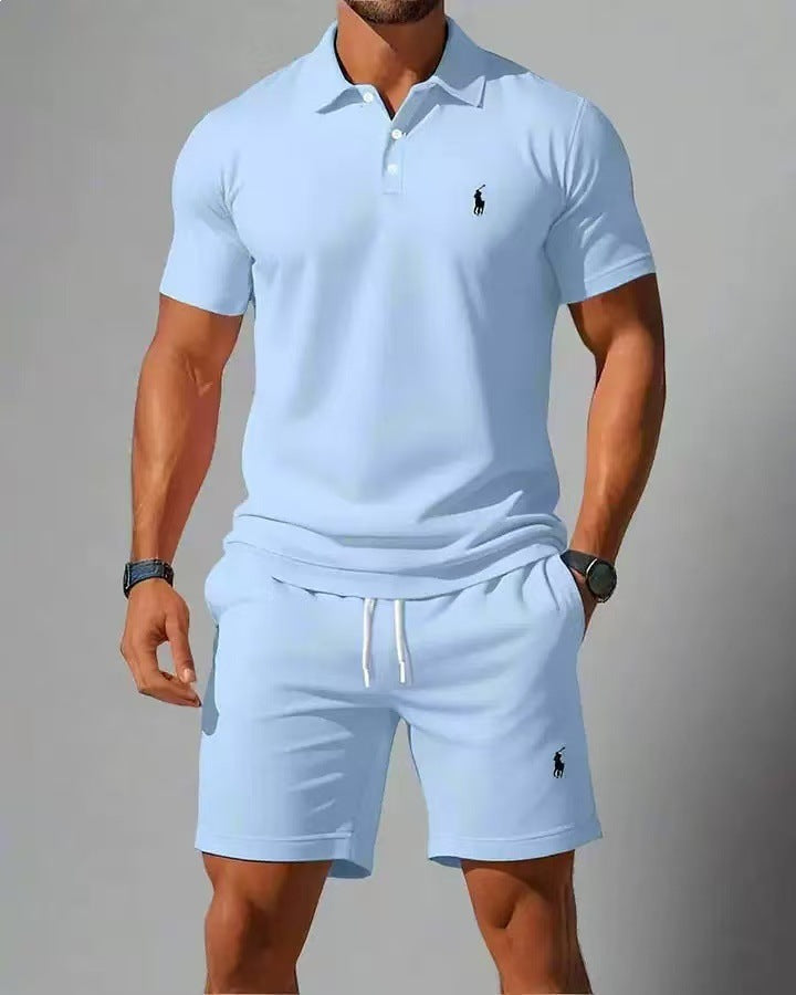 Conjunto Polo Shorts Hombre Bordado Verano Dos Piezas | LuxuryMarkt