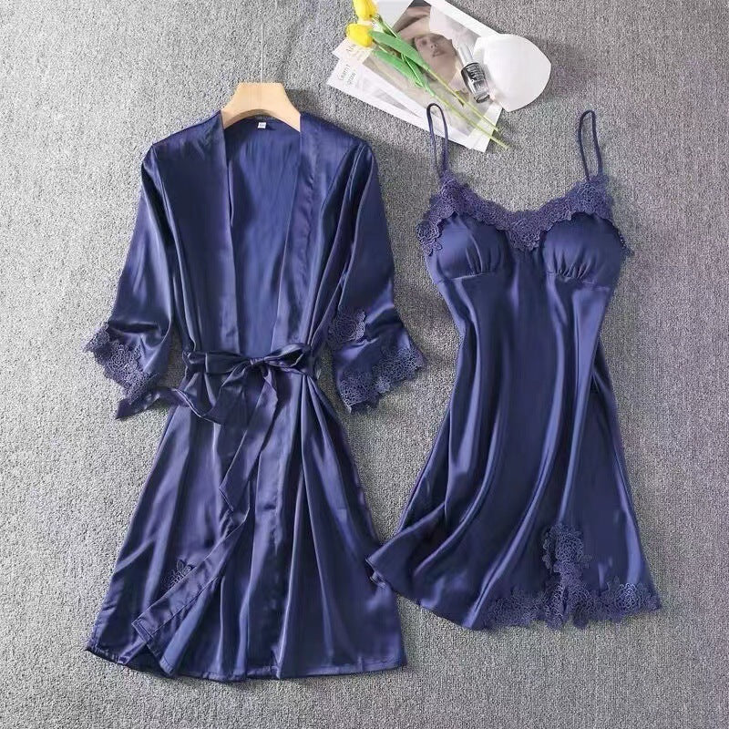 Comercio exterior femenino nuevos pijamas de talla grande de varias piezas, pijamas de talla grande con compresas para sujetadores