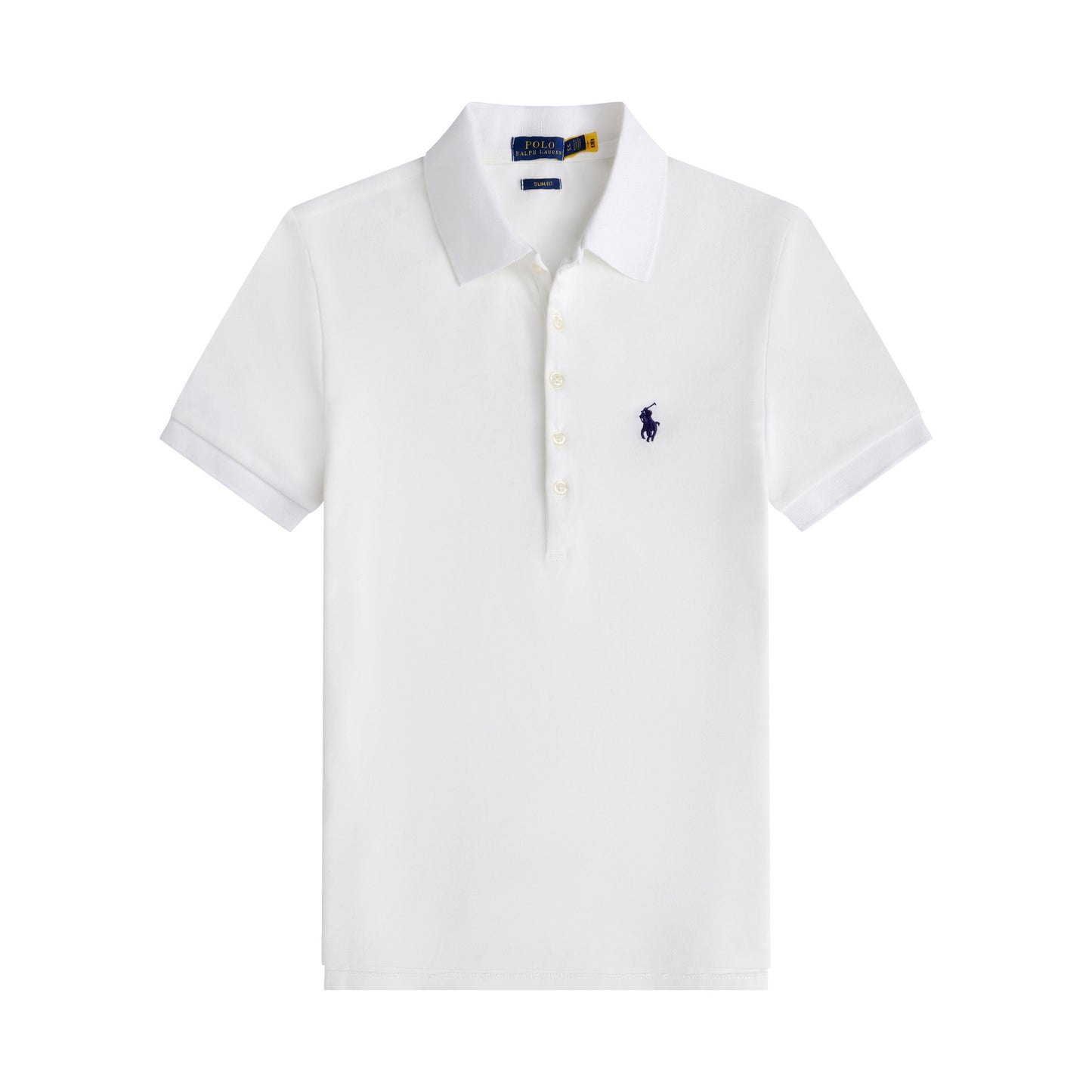 Logo de Summer Little Horse 2026: Polo de manga corta para mujer, camisa Paul de mujer de cinco botones ajustada, camiseta de algodón puro con cuello abatible