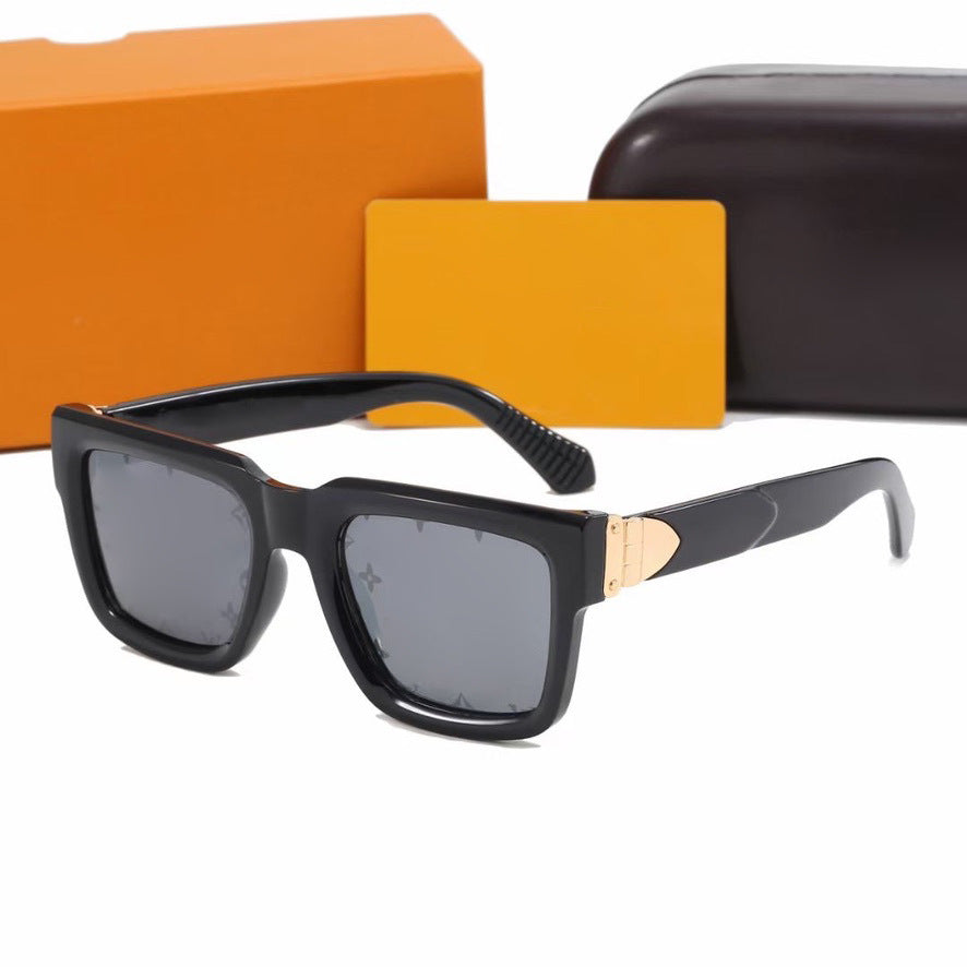 Montura cuadrada grande para hombres y mujeres, gafas de sol para exportación de Amazon, gafas de estilo coreano, gafas de sol con protección UV con letras INS L2060