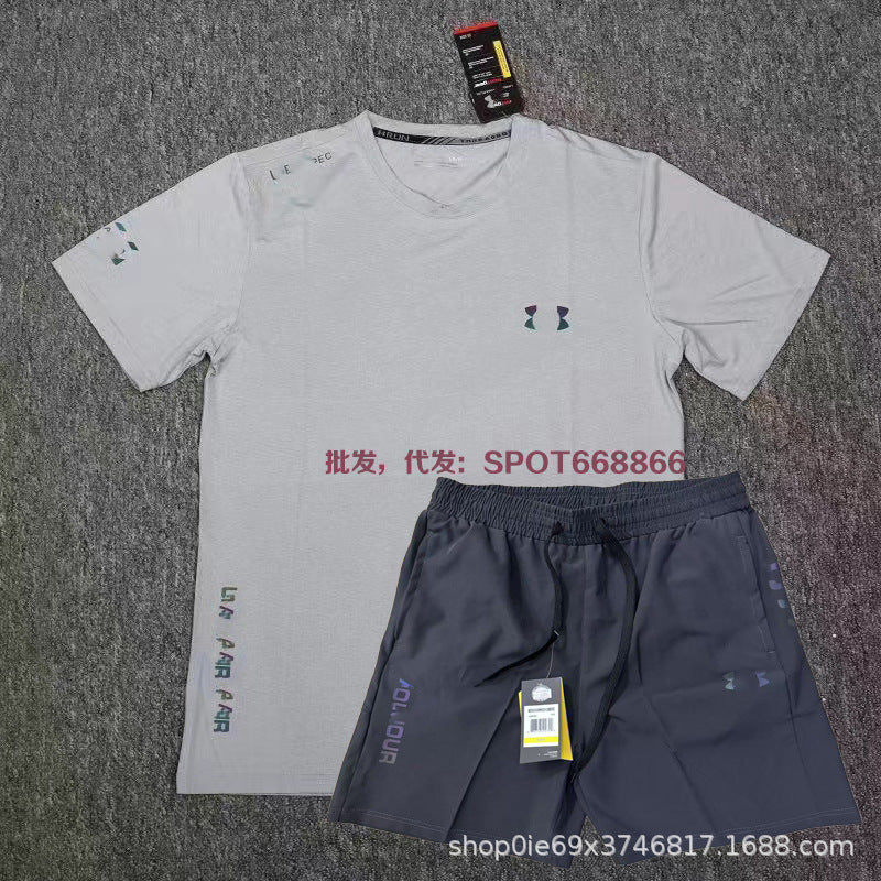 Exportación de marca en stock a Europa, América, Japón, Taiwán, camiseta casual de secado rápido de seda de hielo y manga corta, estilo de verano para hombres